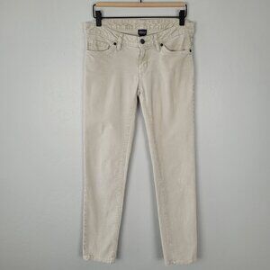 Patagonia Women's Fitted Corduroy Pants Organic Cotton Light Beige Size 27